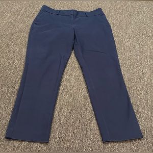 EUC Ann Taylor Loft Womens Marisa Chino Pants 8 Blue Cotton Stretch Skinny Leg